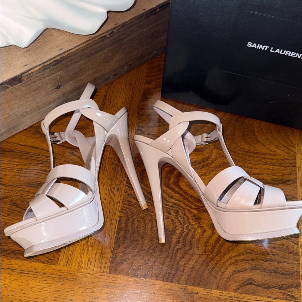 👠 Saint Laurent Tribute 105 Sandal “Rose Antique” Size 38 Preloved 👠 - Picture 11 of 13